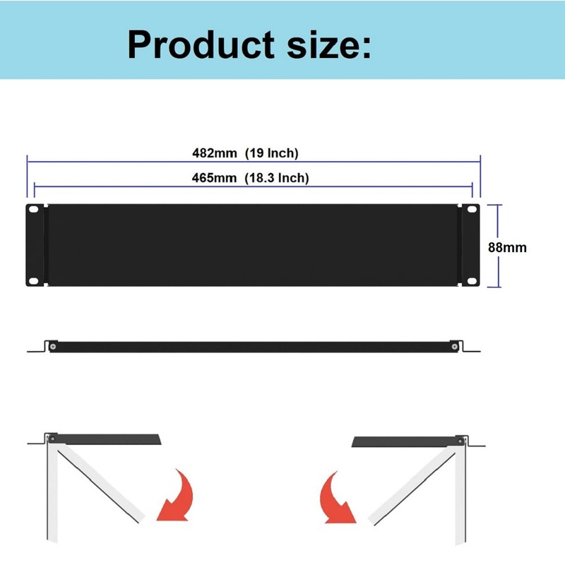 QiaoYoubang 2U Hinged Solid Blank Panel for 19" Rack Mount