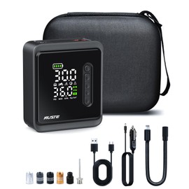 Tire Inflator Portable Air Compressor, 25000mAh & 12V DC Air Pump for Car Tires, 150PSI Portable Tire Inflator for Car, Bike Tire Pump with Pressure Gauge, LCD Dual Screen, Motorcycle Ball