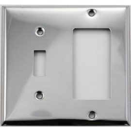 Stainless Steel 2 Gang Wall Plate - 1 Toggle 1 GFI/Rocker