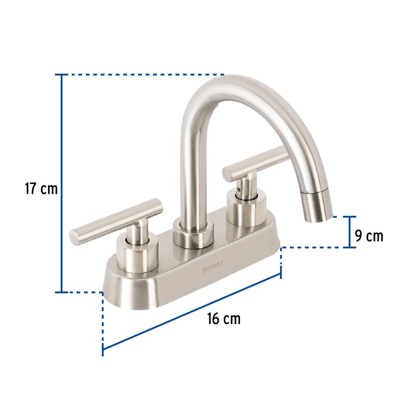 Foset Tubig TBM-62N, Mezcladora para lavabo, tipo bar, manerales palanca,