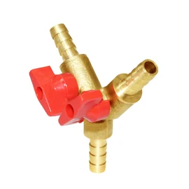 Joywayus 3/8" Hose Barb, Y shaped Type 3 way Union Intersection/Split Brass Shut off Ball Valve Fitting