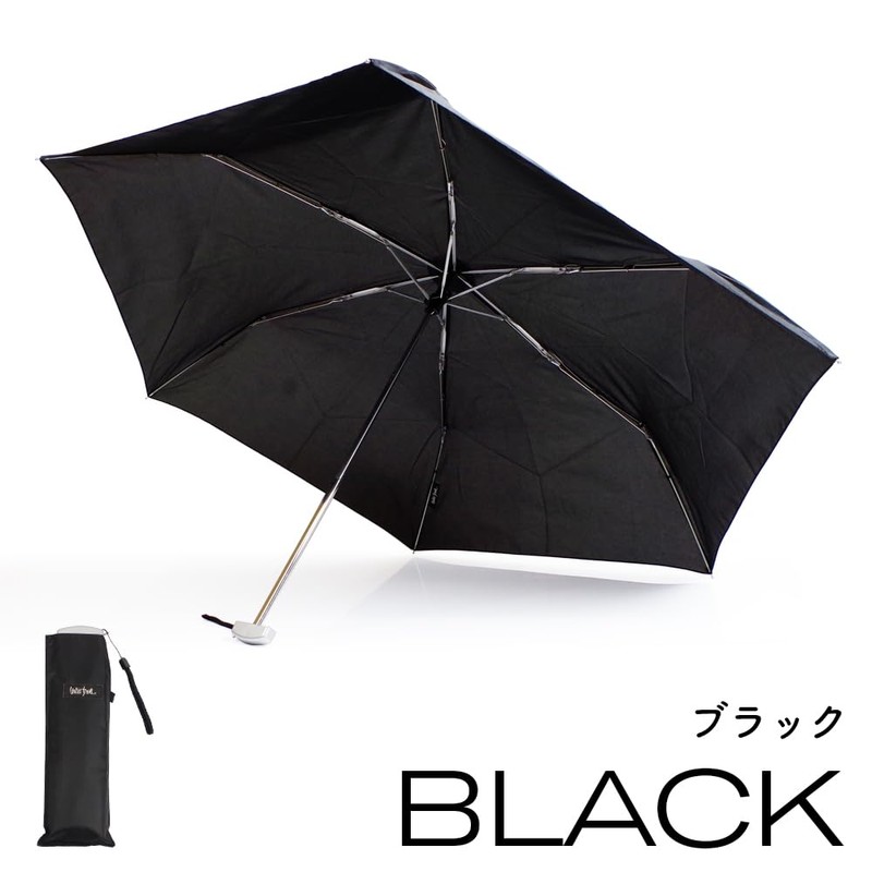 Water Front Ultra Thin Folding Umbrella Poke Flat 50, Black,