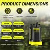 PHLEX PRO Sump Pump 1/2HP Submersible Water Pump, 2650GPH Utility