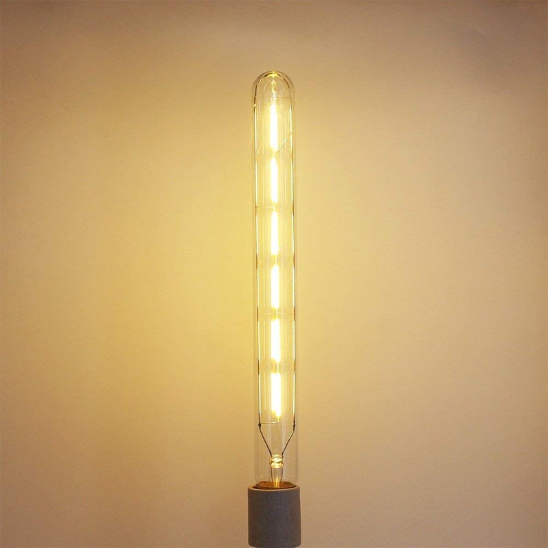 Leools Vintage LED Filament Bulb T300, 6W Dimmable T10 Edison