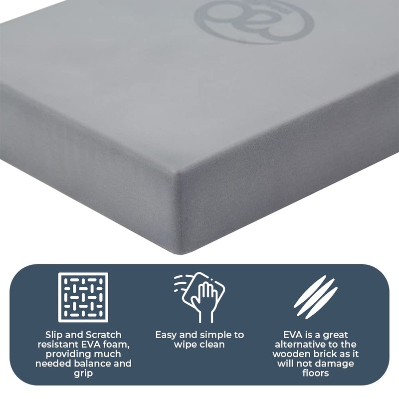 Yoga-Mad EVA Yoga Block, High Density Non Slip Block for