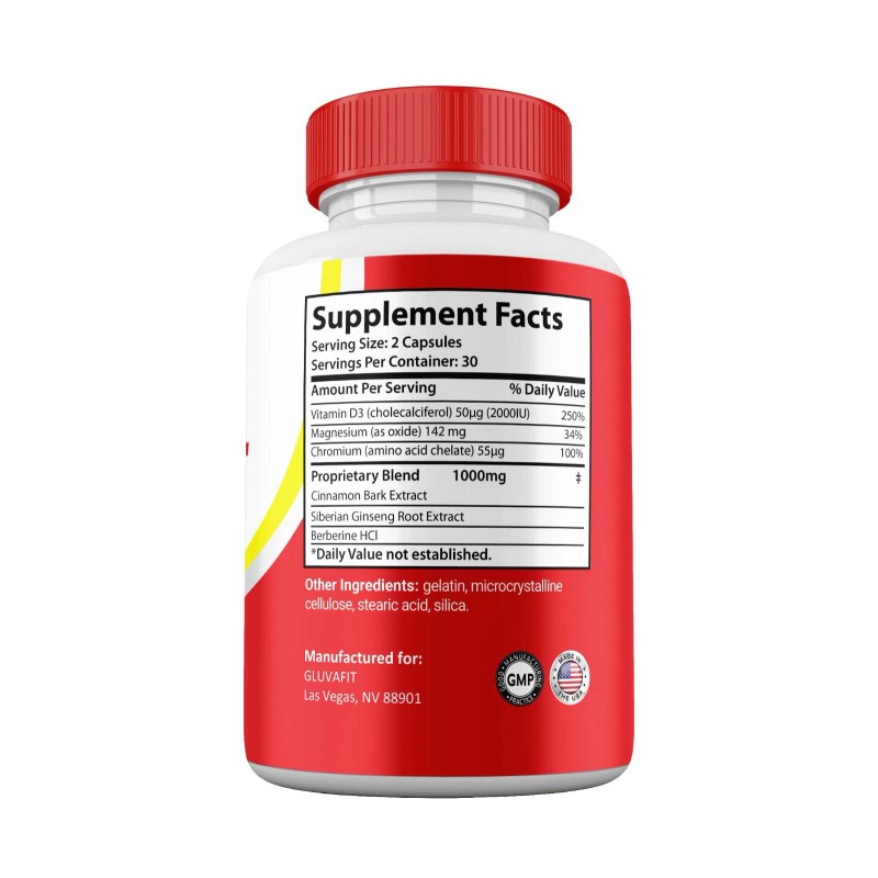 Gluvafit Supplement Natural Blood Balance Pills, Gluvafit Capsules (2 Pack)