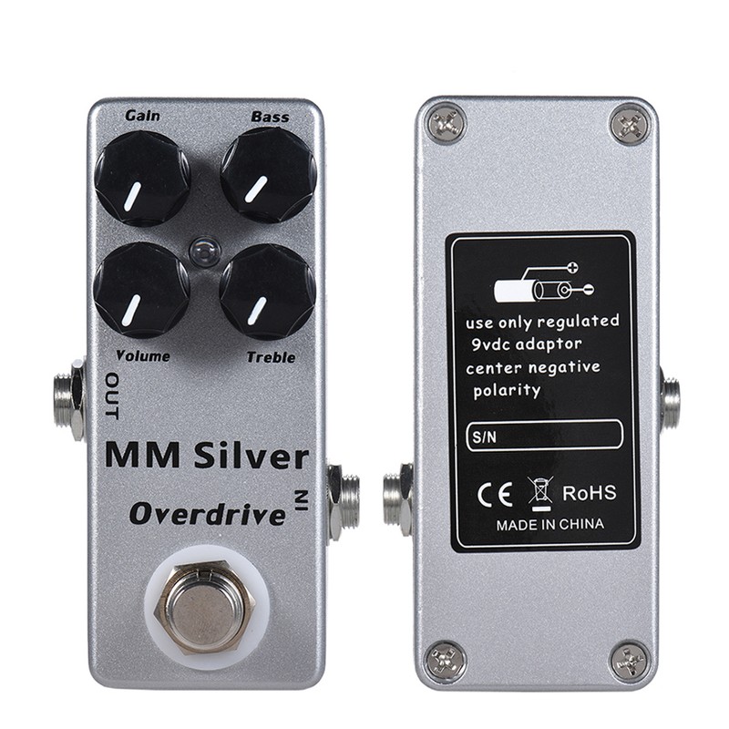 MOSKYAudio MM Silver Electric Guitar Overdrive Effect Pedal Full Metal