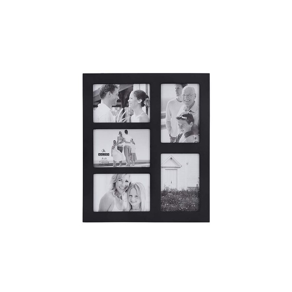 Malden 4x6 5-Opening Collage Picture Frame - Displays Five 4x6 Pictures - Black