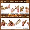 2 Pack Cool Vintage Copper&Brass Wheel Lighter, Pressure-Relief Reusable Windproof