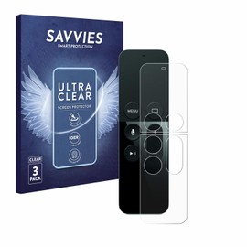 Savvies Screen Protector for Apple Remote Control Apple TV 4 Ultra Transparent Pack of 6
