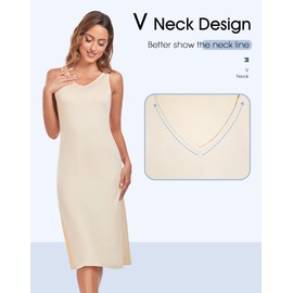 MOSCOAL Women's Full Slips Under Dress Slips Tank Top Slip Dress Wide Straps Underdress Nude XX-Large