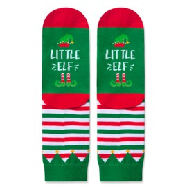 Zmart Christmas Gifts Stocking Socks For Boys Girls - Secret Santa Socks Little Elf Socks for Big Kids, Xmas Stocking Stuffers for 7-10 Years