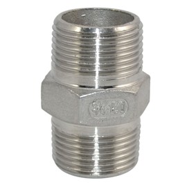 Megairon 3/4" x 3/4" NPT Male Threaded Hex Nipple,Stainless Steel 304 Quick Coupler Pipe Fitting