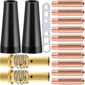 EATBALE MB15 15AK MIG Contact Tips Kits M6 Tip 0.9mm 0.035" Flux Core Nozzles Tip Holder Diffusers Fit MIG/MAG 15AK MB15 Welding Torch Accessories Welder Gun Consumables Wrench (15Pcs)