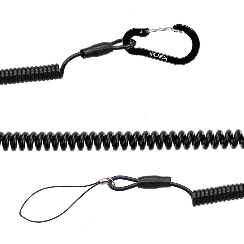 Curl Cord Strap, Coil Strap, Extendable, Carabiner, Smartphone, Phone, Periodically,