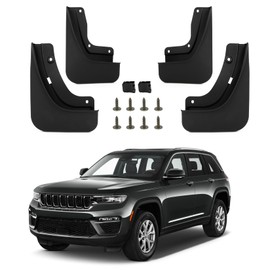 PSLER Fit for Grand Cherokee 2024 2022 2023 (Non L) 5 Seats Mud Flaps Set of 4PCS Mud Guard Kit Splash Guards Mudguards Mudflaps with Hardware Kits Accessory Front and Rear