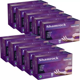 Shamrock Latex Hand Gloves CASE 1,000 pcs, 10 Boxes 100ct/box XS, S, M, L 60600  - Small