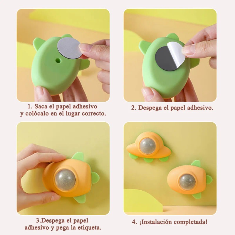 Bola Giratoria Catnip para Gatos Sakura Petto Naranja Interactiva
