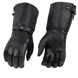 Milwaukee Leather SH859 Women's Thermal Lined USA Deerskin Black Leather Gauntlet Winter Gloves - X-Large