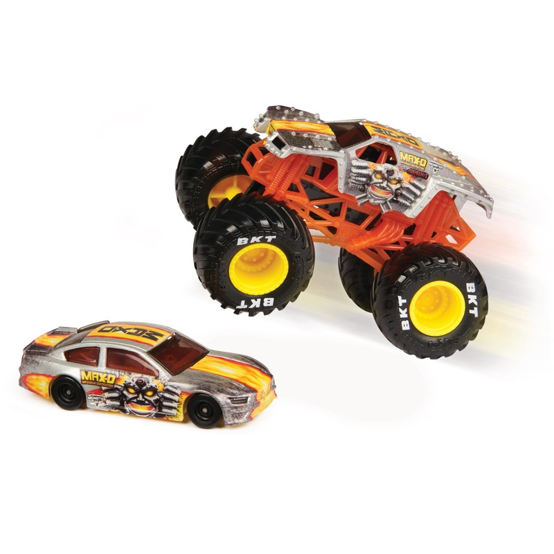 Monster Jam, 1:64 Scale Truck and Racing Car Set, Robust,