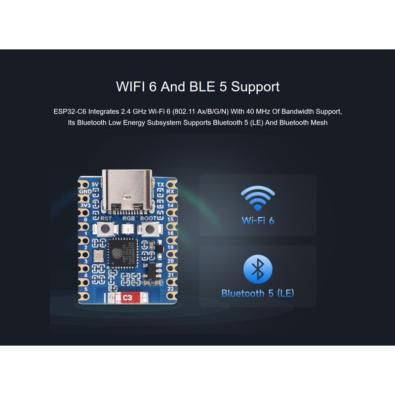 ESP32 C6 Zero WiFi 6 Development Board Based on ESP32-C6FH4