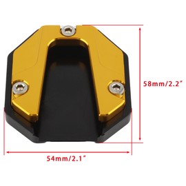 PowerMotor CNC Kickstand Pad Plate Support Motorcycle Kickstand Extender Foot Side Coaster Accessory Replacement for Universal Scooter Motorcycle Dirt Bike Scooter-Gold