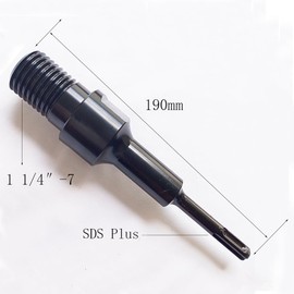Core Drill Bits Adapter SDS Plus Shank for Conversion Drilling Thread (Male:1 1/4"-7(1/2 BSP), Length:190mm)