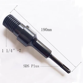 Core Drill Bits Adapter SDS Plus Shank for Conversion Drilling Thread (Male:1 1/4"-7(1/2 BSP), Length:190mm)