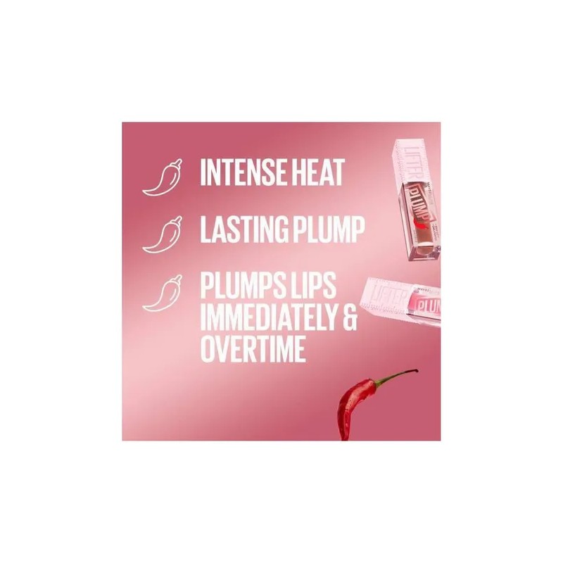 Maybelline Gloss Rellenador De Labios, Lifter Plump, Tono Red Flag