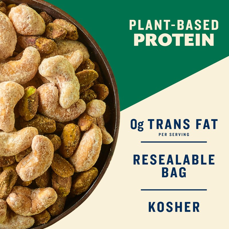 PLANTERS Nut Duos, Flavored Nuts, Peppercorn Pistachios & Parmesan Cashews