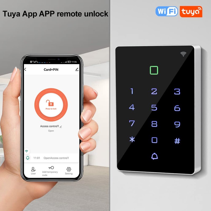 YiToo Standalone WiFi Tuya Access Control Keypad RFID 125KHz Access