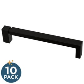 Franklin Brass Asymmetric Notched Cabinet Pull, Black, 5-1/6 in (128 mm) Drawer Handle, P40824K-FB-C, 10 Count (Pack of 1)