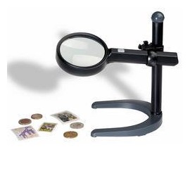 Leuchtturm 324598 Luminous Magnifying Glass with Tripod, 2.5 Magnification, Diameter 90 mm