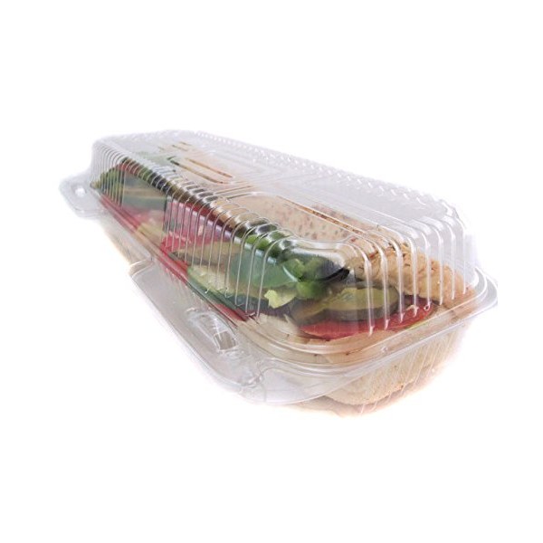 Clear Plastic Hinged Take Out/Sub & Hoagie Container 12" x 5" #PXT350 (50)