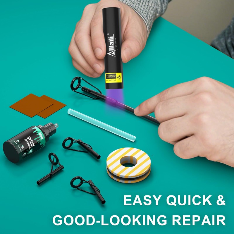 ailiaili Fishing Rod Tip Repair Kit, Easy&Fast Fishing Pole Tip