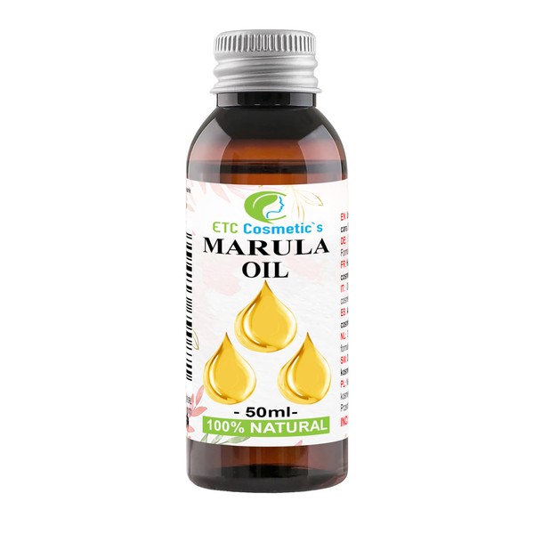 Marula Oil, 50 ml | Organic | Beauty Oil for Face and Hair | Cold Pressed, 100% Natural | Anti-Aging Formula - Unrefined