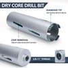 1-3/8 inch Diamond Dry Core Drill Bit, 10" Drilling Depth,
