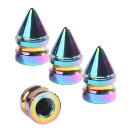UBOG 4PCS Tire Valve Caps,Car Accessories Valve Stem Caps,Dustproof Tire Stem Caps,Pointed Valve Stem Caps,Universal Car Tire Caps,Tire Air Cap,Fit for Cars Trucks Motorcycles SUVs Bikes (Multicolor)