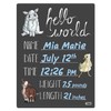 Cohas Hello World Newborn Baby Announcement Chalkboard Sign with Barnyard
