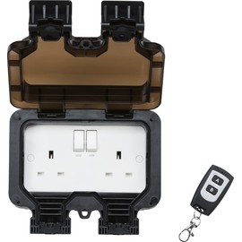 Knightsbridge Remote Controlled IP66 13A 2G outdoor Socket Black OP9R
