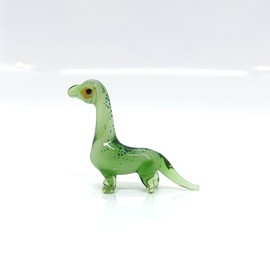 Sansukjai Apatosaurus Micro Tiny Figurines Hand Blown Glass Art Animals Dinosaur Collectible Gift Home Décor (Marble Green)