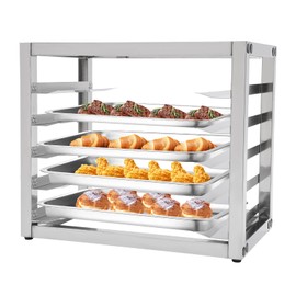 VPABES Bakery Bun Pan Speed Rack - 5 Sheets,Commercial Pan Rack Countertop Food Trays Rack for Baking and Bakers (5 Tiers), Stainless Steel, Trays Not Included