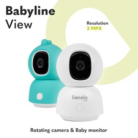 Lionelo Babyline View Swivelling Surveillance Camera 330° App Controlled Electronic Baby Monitor Two-Way Communication Motion Sensor Temperature Night Mode CryDetector, Lullabies