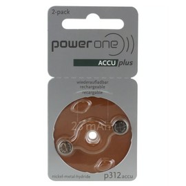 Power One ACCU Plus Size 312 Hearing Aid Battery (Pack of 2)