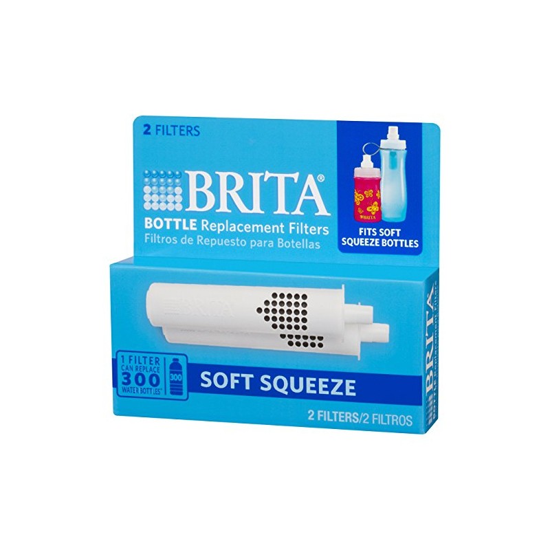 Brita Soft Squeeze Water Filter Bottle Replacement Filters, 2 Count