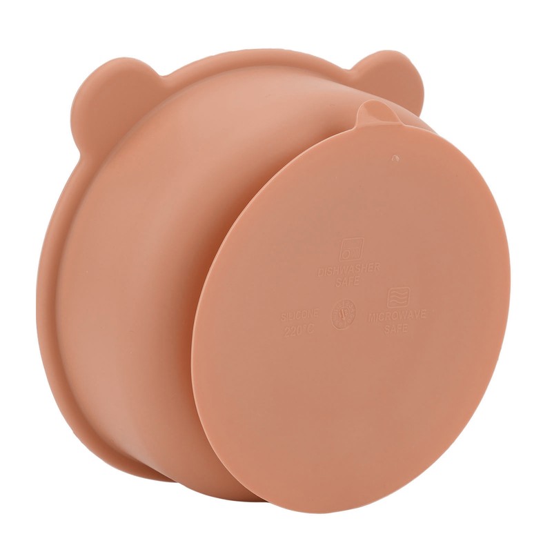 Silicone Baby Bowl Spoon Set with Bottom Suction Cup Ergonomic