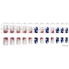 4th of July Press on Nails Red Stripes French Tip