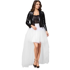 UniqKaliber Women’s High Low Tulle Skirt, Colorful Tutu Ballet Dance Skirt Puffy Skirt for Wedding Party