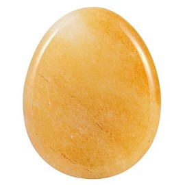 Ladeukoi Natural Yellow Jade Crystal Thumb Worry Stone, Hand Carved Healing Crystal Teardrop Pocket Stones for Anxiety Stress Relief Meditation