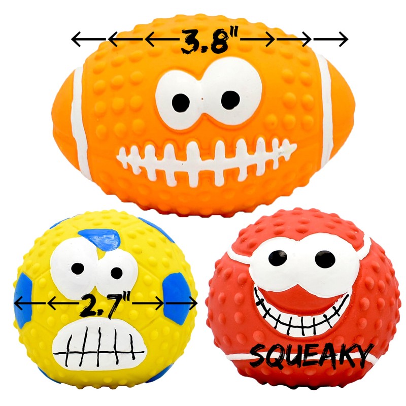 CIAN Assorted Dog Balls Interactive Pet Toys Multi Pack (Small